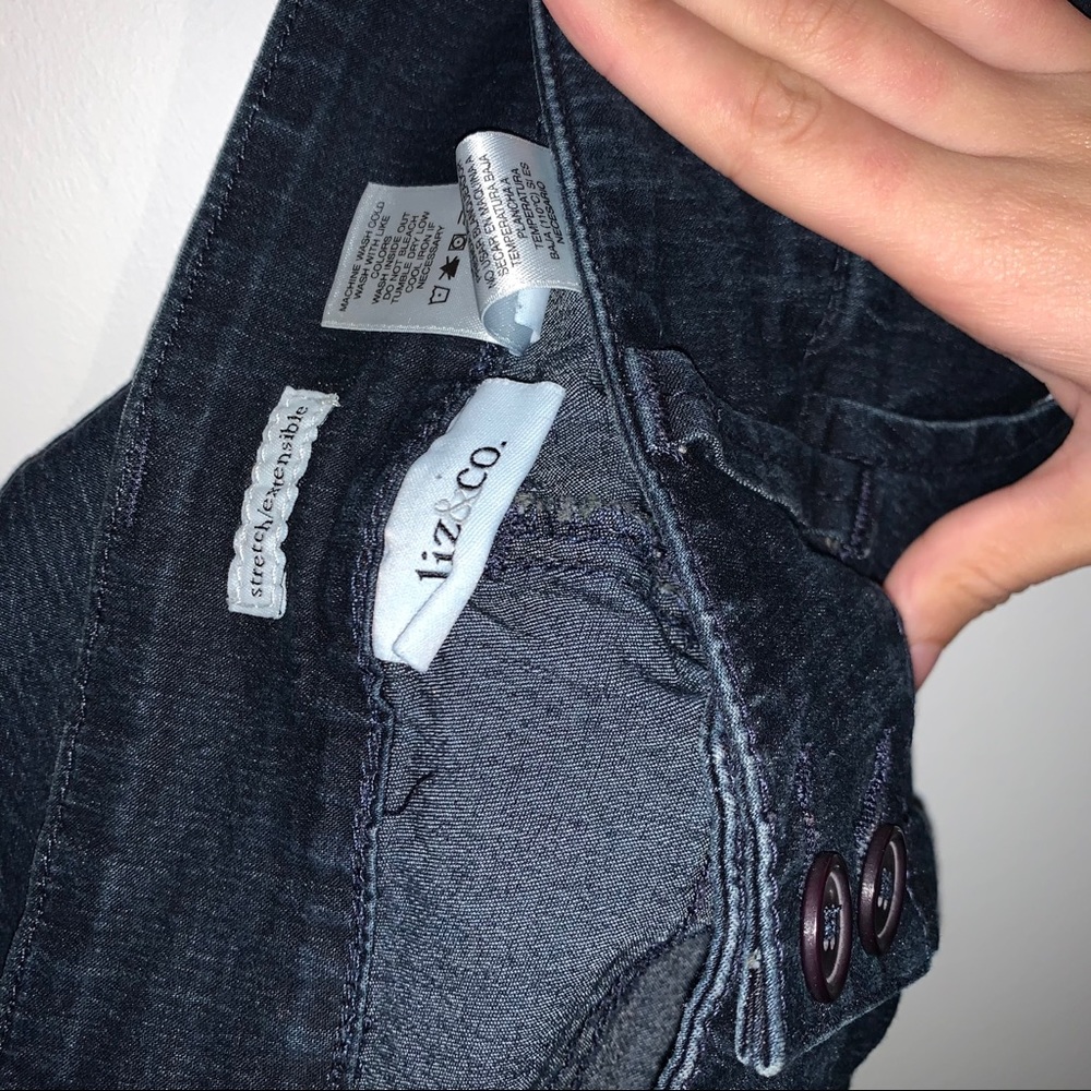 Dark blue strechy wide legs Jean. Liz & co. Size 6
